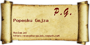 Popesku Gejza névjegykártya